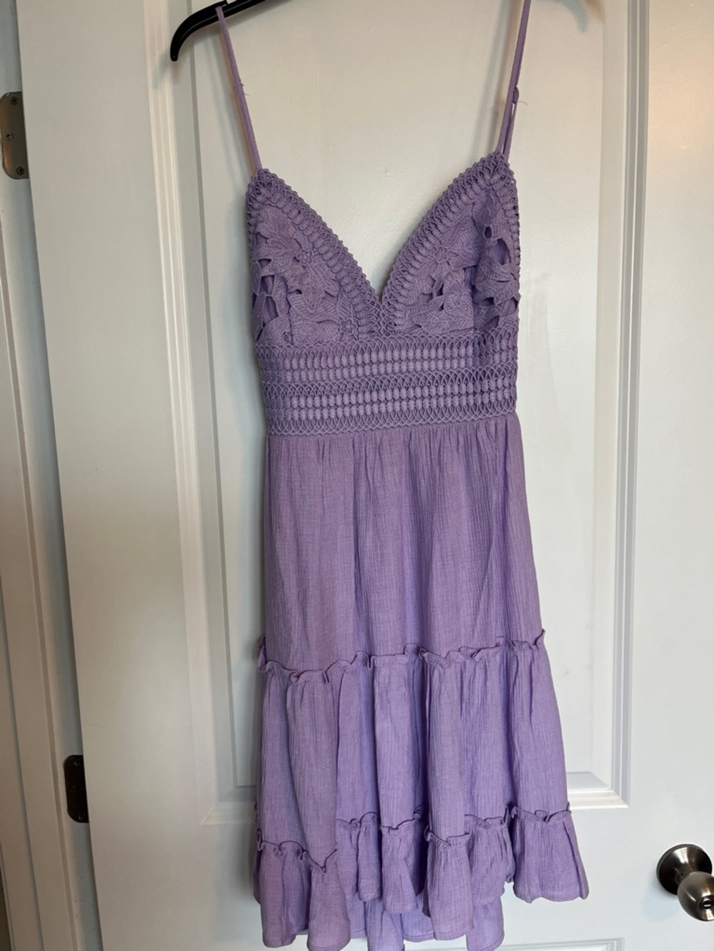 Love Tree Lavender Crochet Sundress with Back-Tie